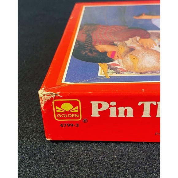Vintage 1981 Pin The Tail On The Donkey Party 80s Game Golden RARE Complete - Picture 6 of 10